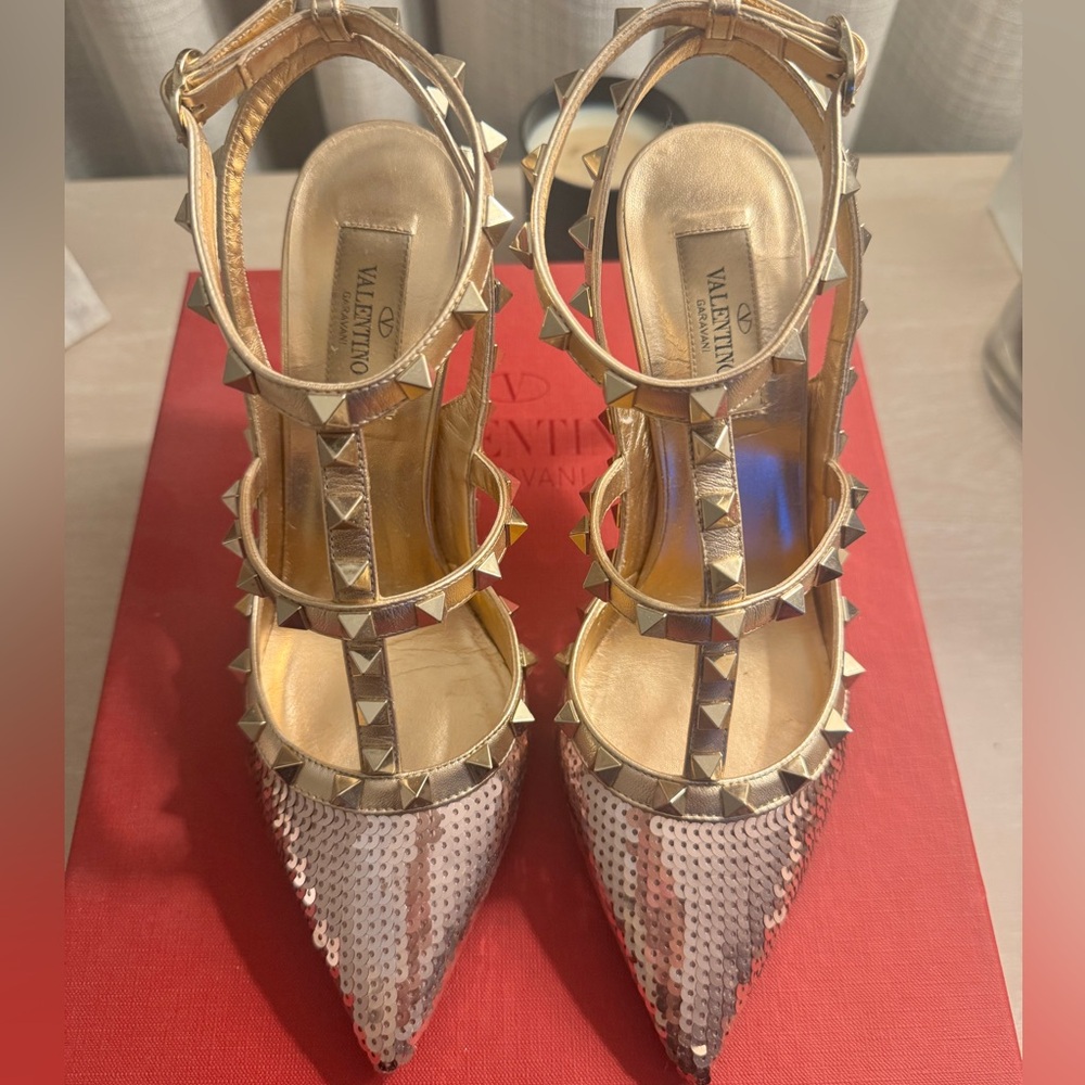 Valentino Rockstud Sequin Pumps
